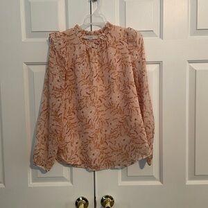 Floral print long sleeve Loft Blouse. Size XS